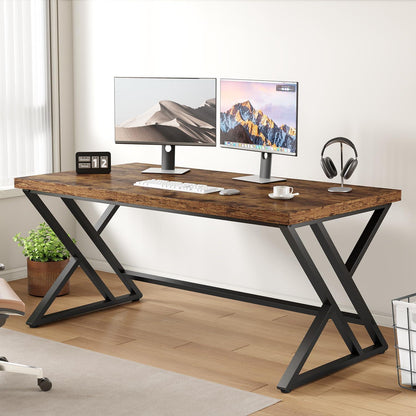 Computertisch mit Stauraum, rustikales Braun, 140x60cm