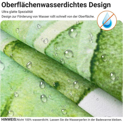 Duschvorhang Grün Blätter 180x200cm Wasserdicht Antischimmel Textil
