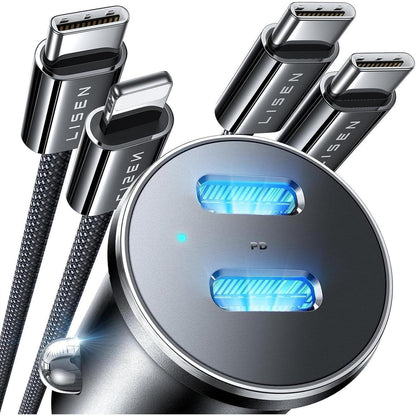 90W Zigarettenanzünder USB C Adapter Ladegerät mit PD45W