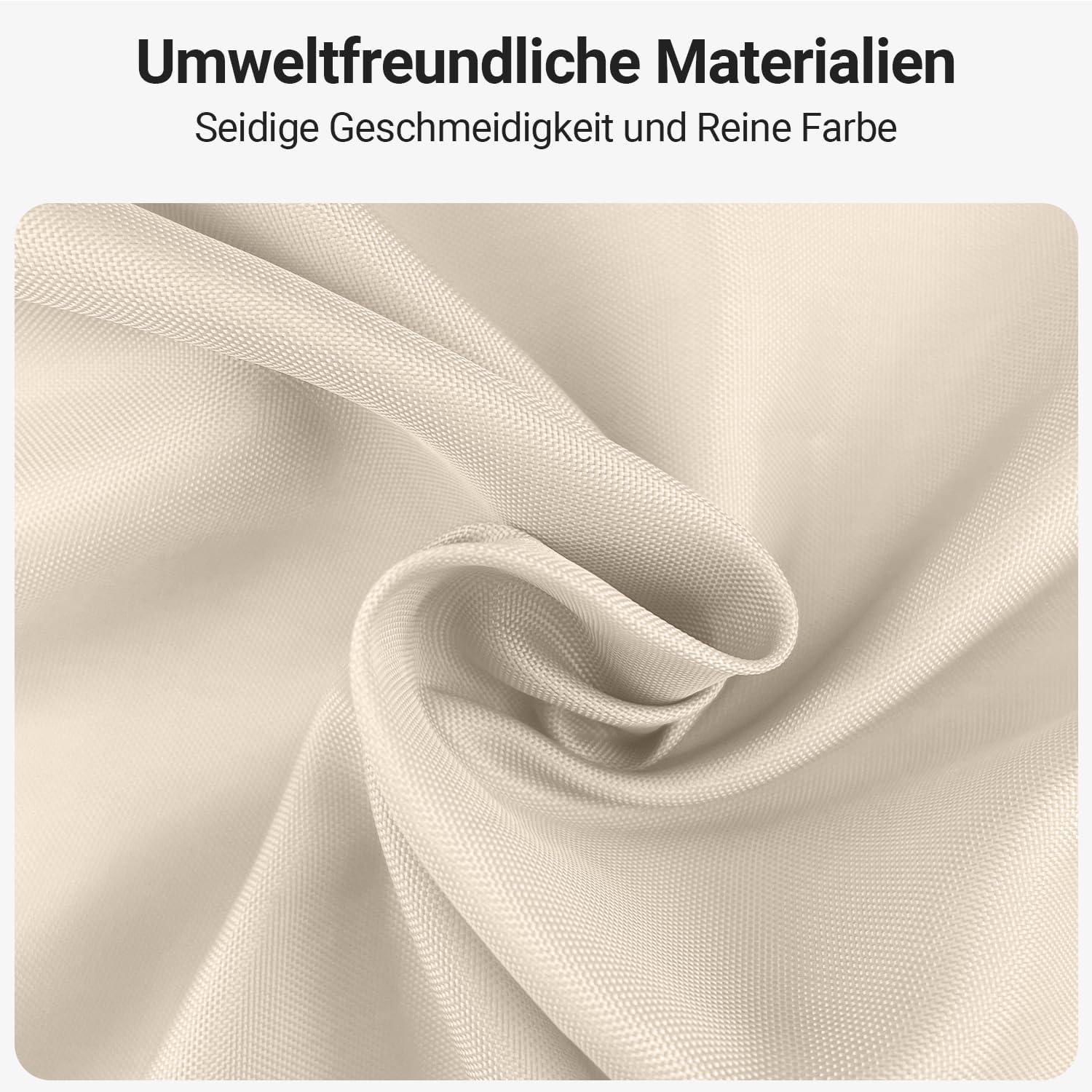 Duschvorhang 210x180cm Beige Antischimmel Textil wasserabweisend waschbar