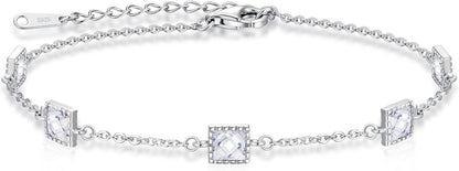 Geburtsstein Armband Damen Silber 925 Zirkonia Verstellbar ArmketteSEO