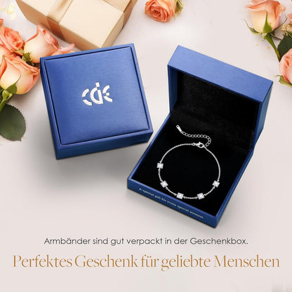Armband Damen Silber 925 mit Geburtsstein Zirkonia Verstellbar