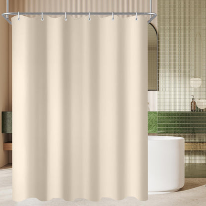 Duschvorhang 90x180 cm Beige Wasserabweisend Badevorhang mit Ringe