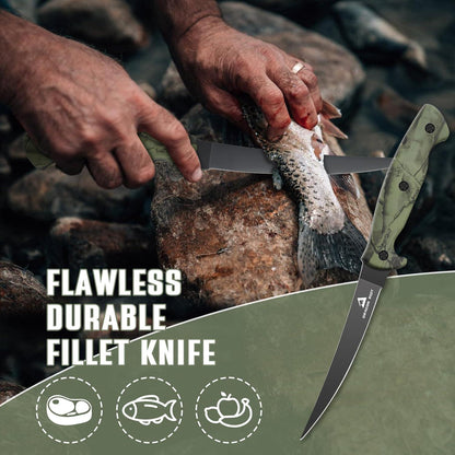 Filetiermesser Fisch 16.5CM Edelstahl Anti-Rutsch-Griff profi