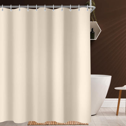 Duschvorhang Beige 220x180cm Antischimmel Textil Wasserabweisend waschbar