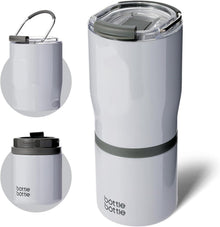 Isolierter Edelstahlbecher mit Griff, 2 Deckeln, 625ml - 2-in-1