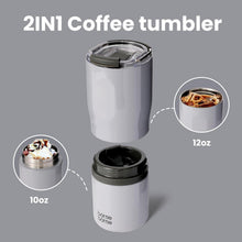 Edelstahlbecher mit Griff und 2 Deckeln, 625 ml 2-in-1