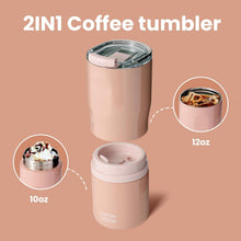 Edelstahlbecher mit Griff und 2 Deckeln 625ml 2-in-1