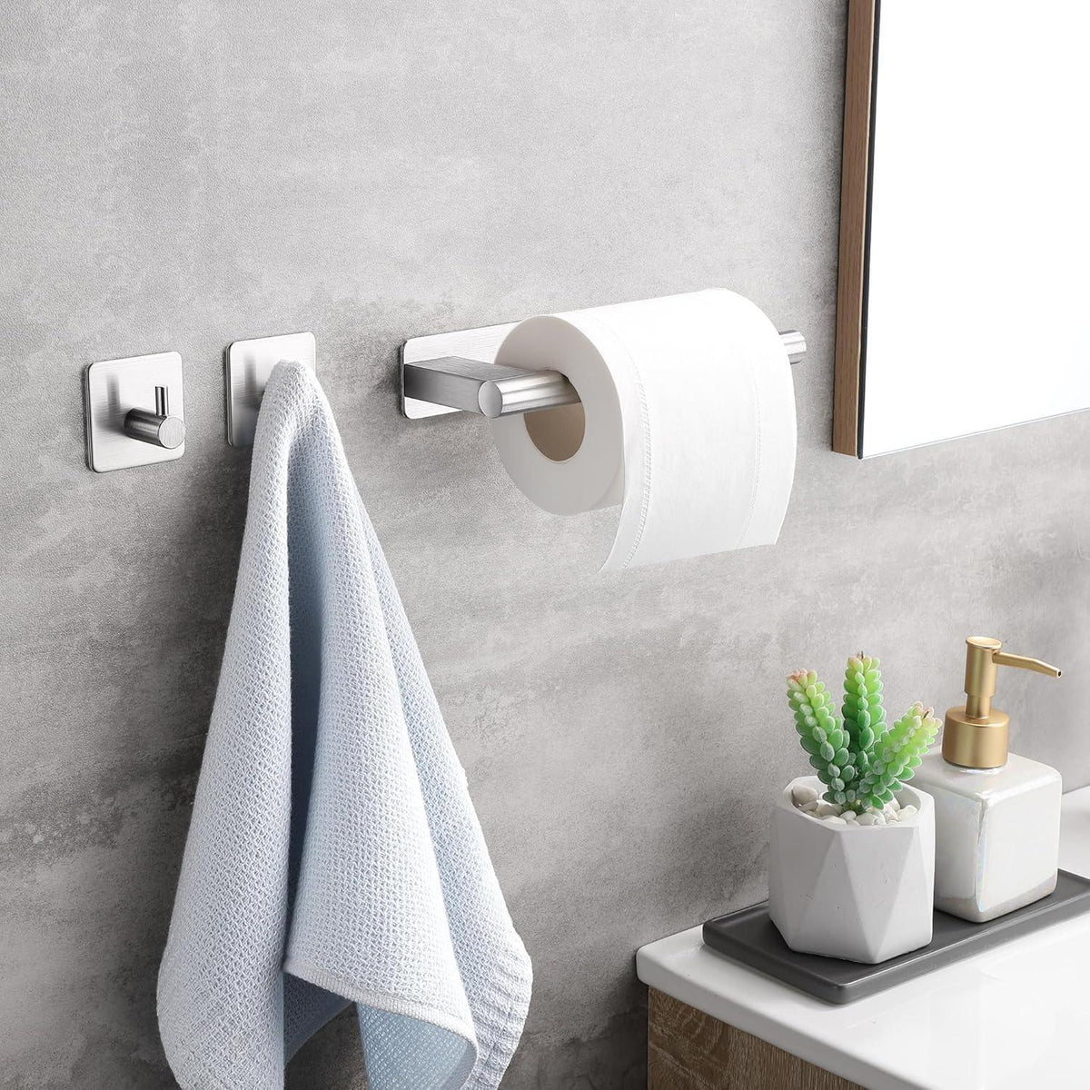 Toilettenpapierhalter Edelstahl ohne Bohren mit Klebehaken