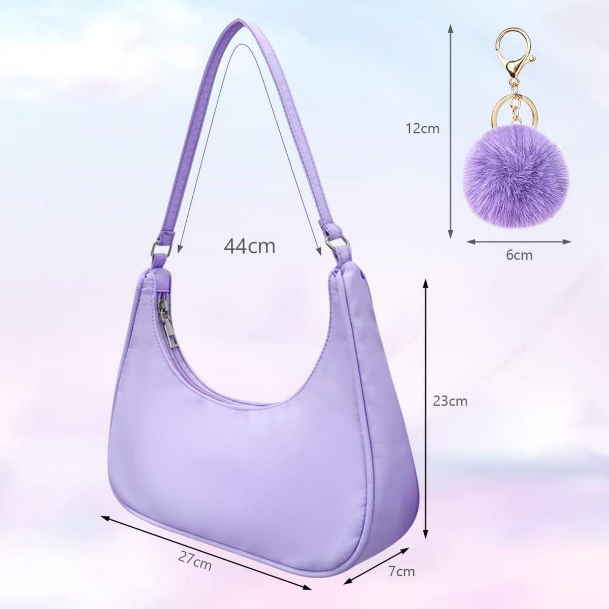 Nylon Umhängetasche Damen Handtasche Y2K Fashion Retro mit