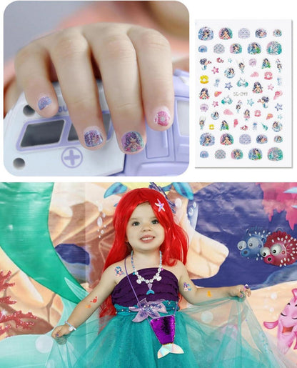 Meerjungfrau Prinzessin Kostüm Set mit Perücke & Accessoires