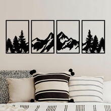 4er Set Metall Berg Wandkunst Dekoration - Natur