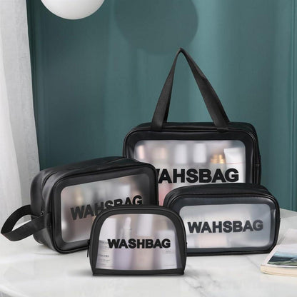 Aucuu Transparente Kosmetiktasche Set 4PC Schwarz