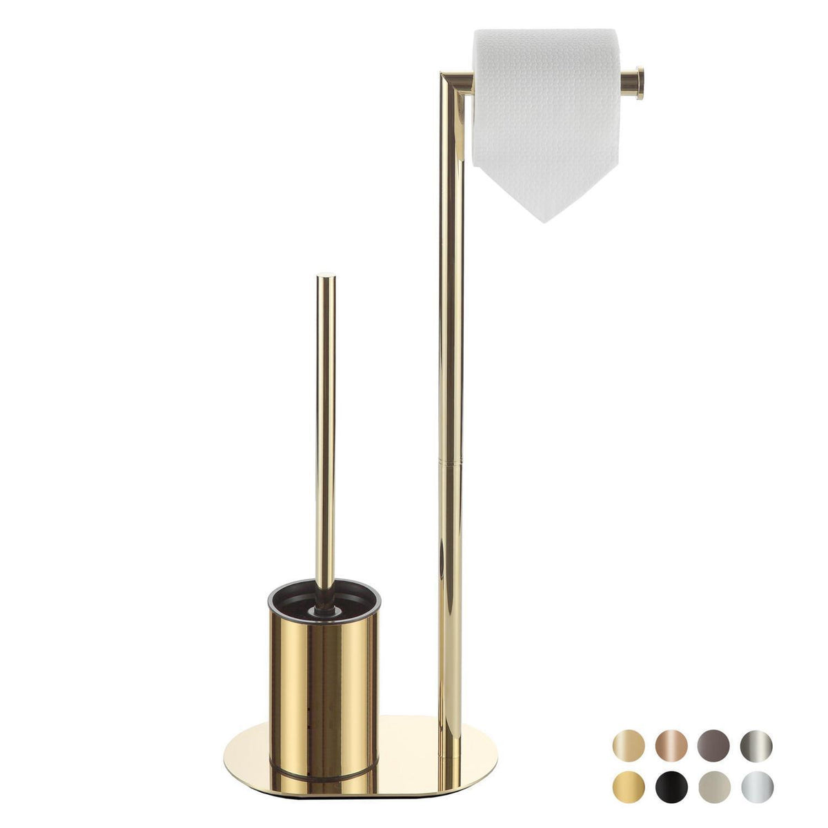 WC Garnitur Gold – Edelstahl Toilettenpapierhalter & Bürste