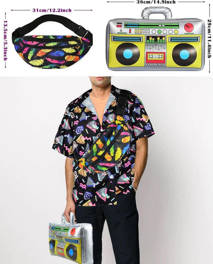 80er Jahre Herren Outfit Set Rapper Hip Hop Kostüm Zubehör XXL