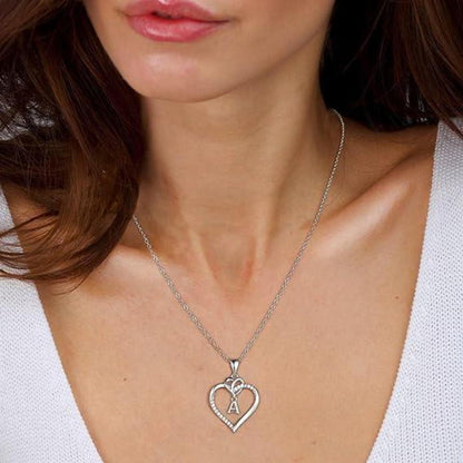 Valentinstag Geschenke Herz Initialen Halskette Silber Zirkonia Gold
