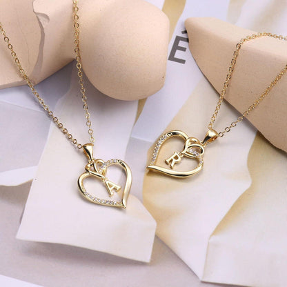 Valentinstag Geschenke Kette Damen Halskette Herz Gold Zirkonia