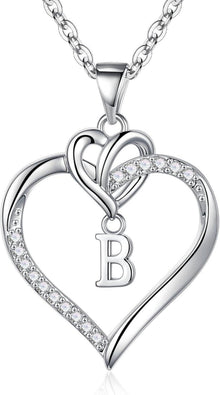 TINGN Herz Buchstaben Kette 14K Vergoldet Zirkonia Valentinstag
