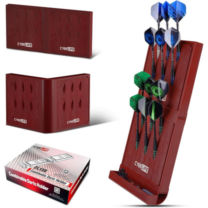 CyeeLife Dart Halter Wandhalterung 12 Dartpfeile Set für
