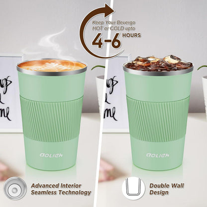 Aolieh Thermobecher Edelstahl Travel Mug 380ml Hellgrün 1 Stück