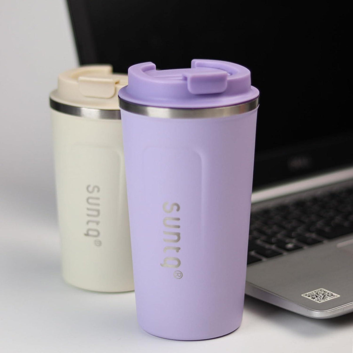 Kaffeebecher to go aus Edelstahl doppelwandig isoliert 510ml lila