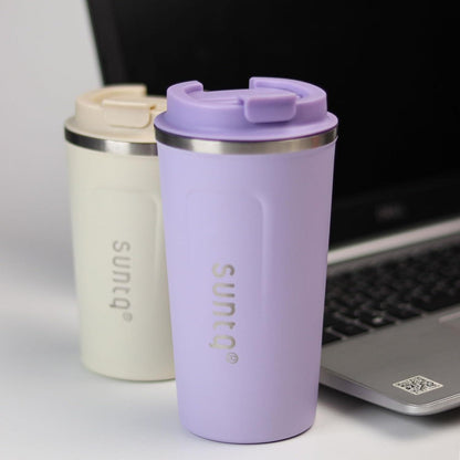 Kaffeebecher to go aus Edelstahl doppelwandig isoliert 510ml lila