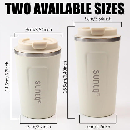SUNTQ Edelstahl Kaffeebecher to go Thermobecher Doppelwand Isoliert 380ml