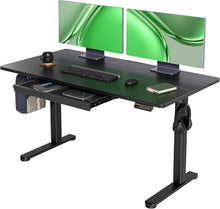 Höhenverstellbarer Schreibtisch mit Schublade 140x60 cm Schwarz