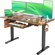 Höhenverstellbarer Schreibtisch Elektrisch mit Tastaturablage 140x60cm