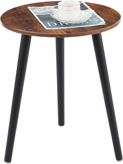 Runder Beistelltisch Holz Vintagebraun Ø42x52cm Sofatisch
