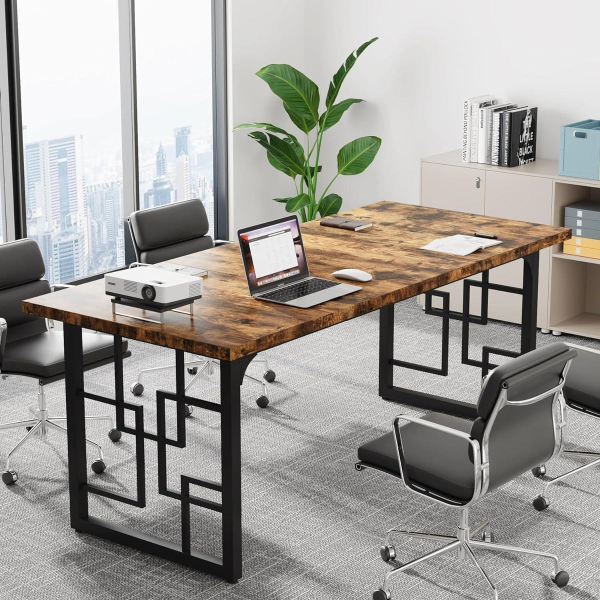 Industriedesign Schreibtisch Holz Metall 160x80x75 cm