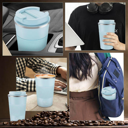 CS COSDDI Travel Mug Edelstahl Isolierbecher 13oz Vakuum Skyblue