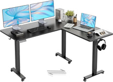 Höhenverstellbarer Eckschreibtisch 160x140cm Dual-Motor schwarz