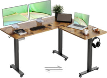 Höhenverstellbarer L-förmiger Eckschreibtisch 160x140cm Dual-Motor