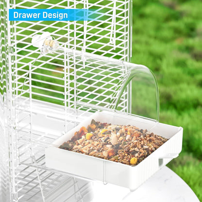 Vogelbadewanne Vogeltränke Schale für Vogelkäfig - Multifunktions Badehaus 3 in 1