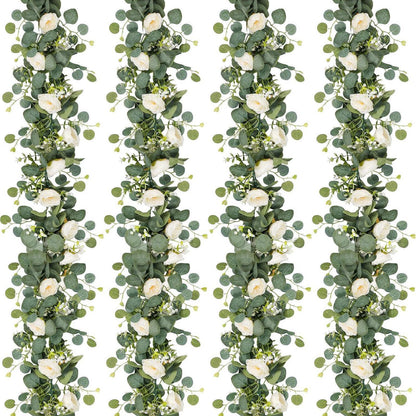 Weiße Eukalyptus Girlande Hochzeit Deko 180cm (4er Set)