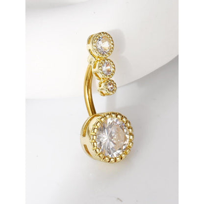 Bauchnabelpiercing Set 3 Stück Chirurgenstahl Zirkonia Gold 12mm
