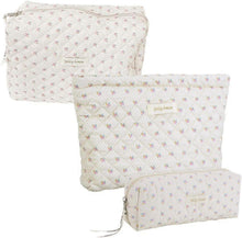 3-teiliges Reise Kosmetiktaschen Set mit Blumenmuster - Aesthetic