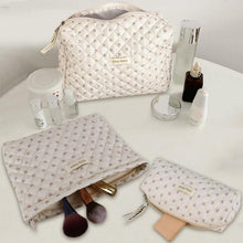 3-teiliges Reise Kosmetiktaschen Set für Damen - Gesteppte