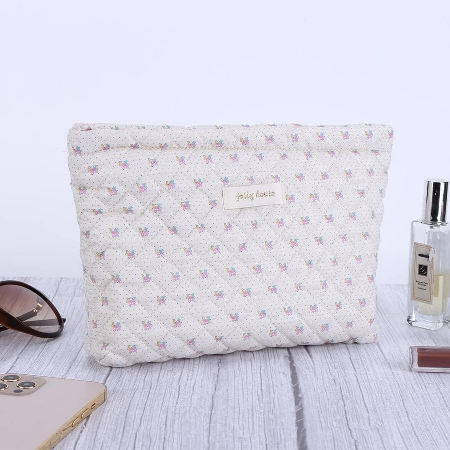 TIAASTAP 3-teiliges Reise Kosmetiktasche Damen Blumenmuster Set Aesthetic Make-up Bag
