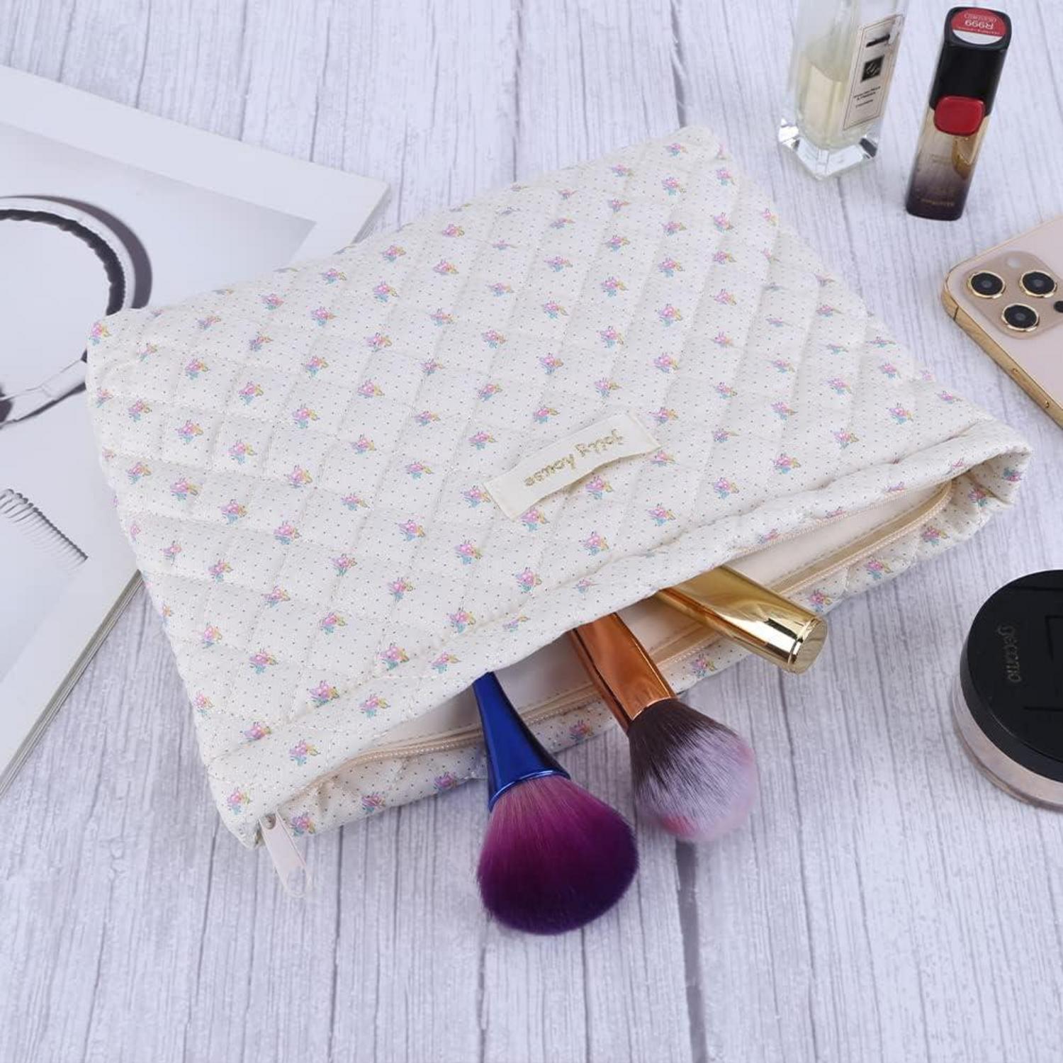 TIAASTAP 3-teiliges Reise Kosmetiktaschen Set Blumenmuster Aesthetic Beauty