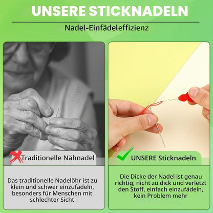 90 Nähnadeln mit großem Öhr – 8 Größen & Einfädler Set