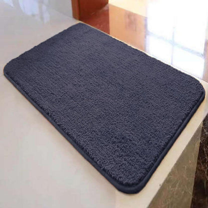 Rutschfester Badezimmerteppich flauschig dunkelgrau 120x200 cm