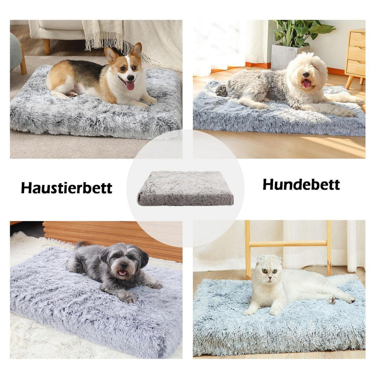 Flauschiges Hundebett 120x80x10cm – Orthopädisches Hundesofa Rosa