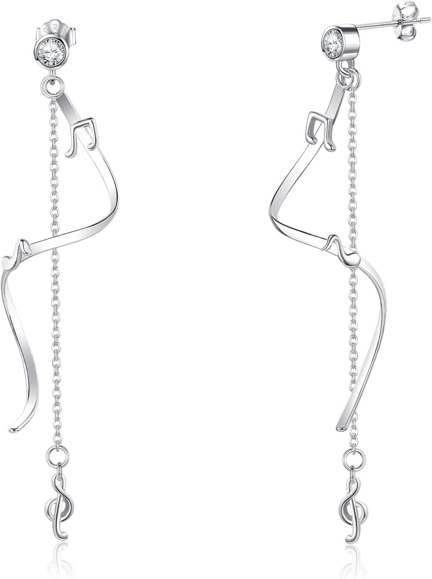 Musiknote Spirale Ohrringe Sterling Silber Musik Schmuck Frauen