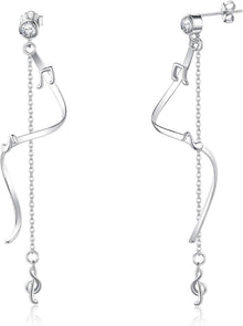 Musiknote Spirale Ohrringe Sterling Silber Musik Schmuck Frauen
