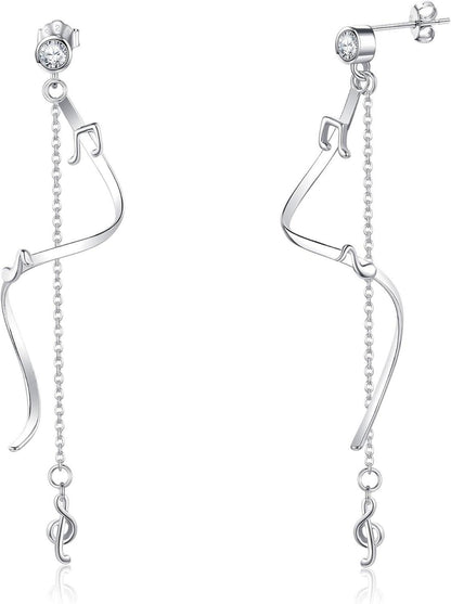Musiknote Spirale Ohrringe Sterling Silber Musik Schmuck Frauen