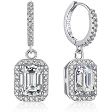 Creolen mit Moissanit Anhänger, 2 Karat Diamant, Silber 925, Romantisches Geschenk