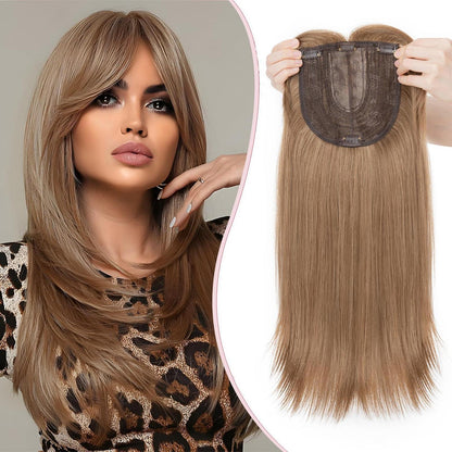 Haartopper Damen mit Fransen, Honigblond, 45cm