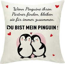 Pinguin Partner Kissenbezug mit Taschen 45x45 cm